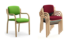 Sillas de madera apilables para el equipamiento de habitaciones de hoteles Kalos