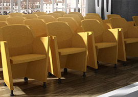 Sillon Viviana con ruedas para salas de conferencias y seminarios