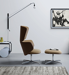 Sillon lounge chair con ottoman y mesa para grande relax Alisè