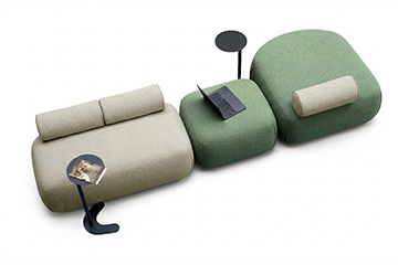 Puf con codigo modular y diseno informal para open-space